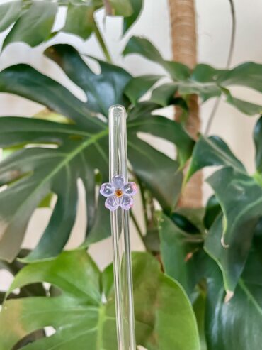 Pajita Flor lila