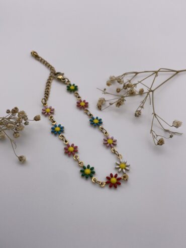 Pulsera margaritas colorines