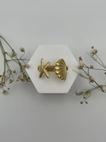 Anillo estrella y concha