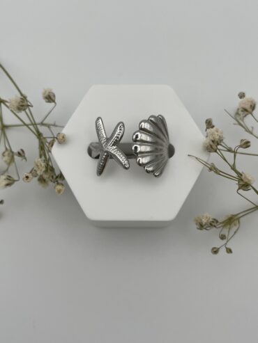 Anillo estrella y concha