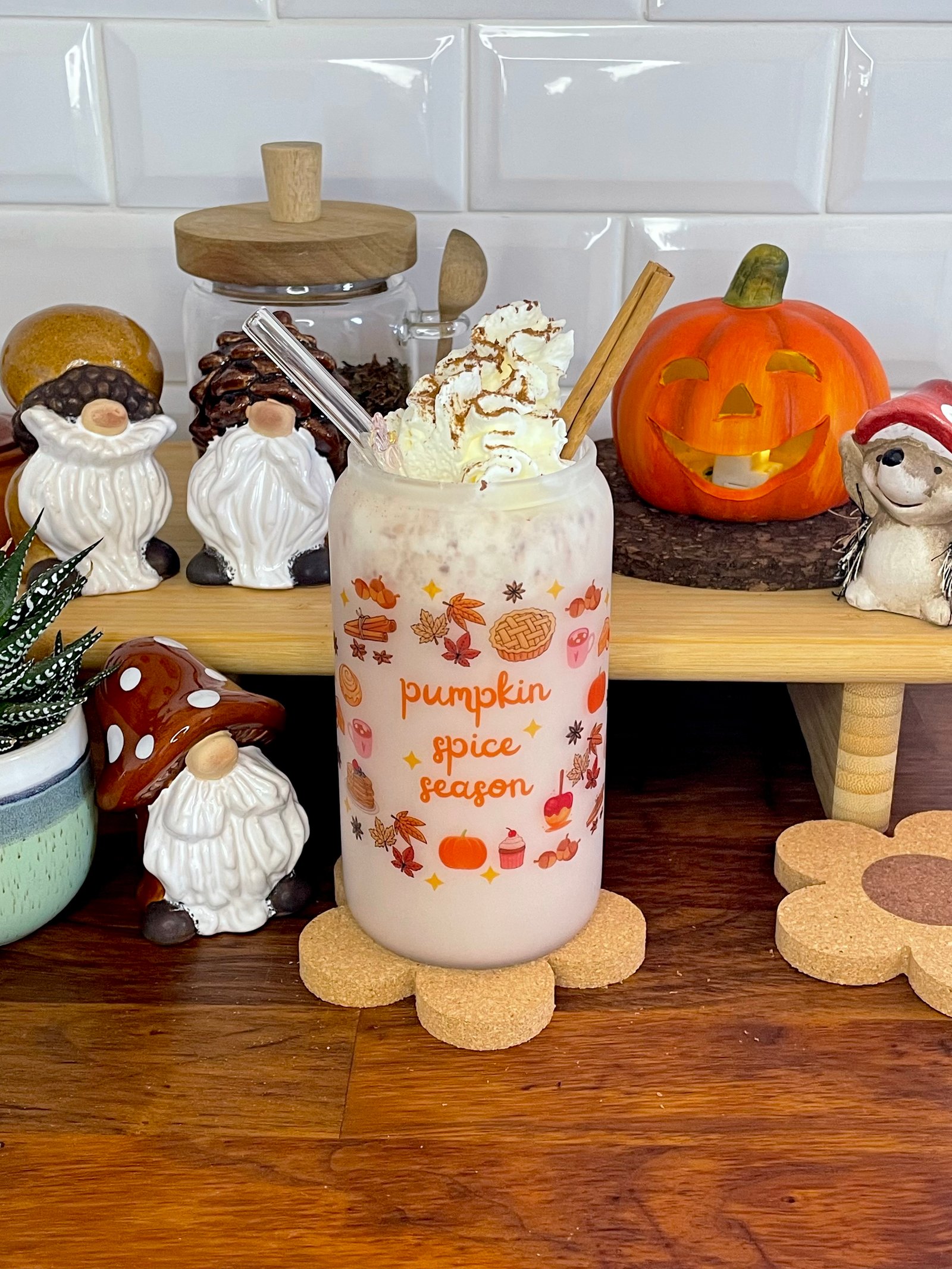 Vaso de vidrio Pumpkin Spice